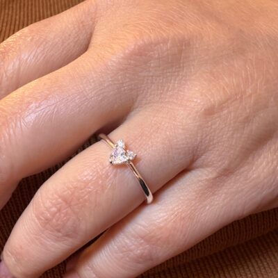 Anel Prata Coração