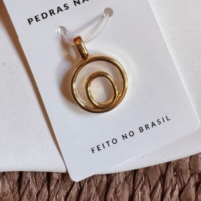 Pingente Inicial "O" PEDRA NATURAL